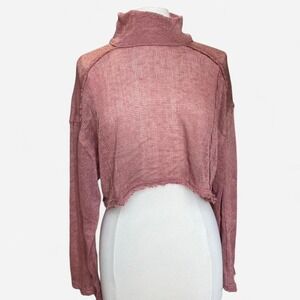 Urban Outfitters Pink Mesh Turtleneck